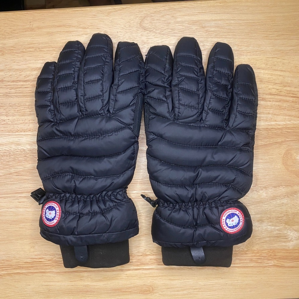 Canada Goose Lightweight Gloves Womens Large Black Quilted Down Winter 5170L